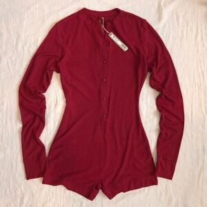 Skims red long sleeve romper Size S